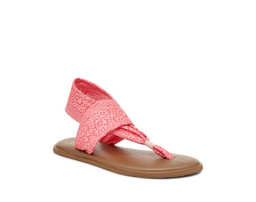 Sanuk Yoga Sling Burst Print Vegan - Sanuk Sandals Kids Pink Leopard - Philippines SOTVCP731